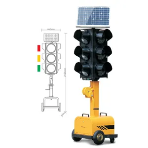Hot Products 645x645x2120mm Portable Traffic Signal Light Solar Traffic Light Mobile Solar Traffic Light