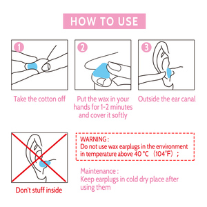3 أزواج من سدادات الأذن الشمعية مع علبة بلاستيكية قابلة للتشكيل للنوم والسباحة، سدادات أذن بمستوى تخفيض ضوضاء 28 ديسيبل مع شهادة CE - Product Image 6