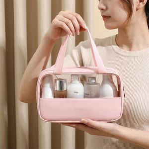 Custom Eco-Friendly Reusable <b>Clear</b> PVC Portable Cosmetic Tote Zipper Closure Light Weight Large Capacity Travel <b>Bag</b> Oem/Odm - Product Image 2