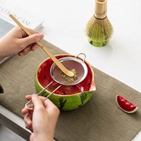 Bol en céramique durable et écologique pour fruits, pastèque, matcha, avec un ensemble de couvercles pour le café et le thé