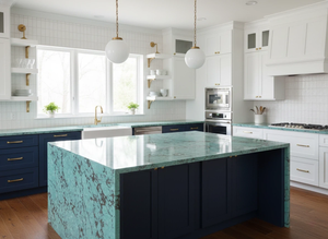 Encimera de Cuarzo Vietnamita Gris Plateado de Gran Formato para Baño y Cocina de Hotel Moderno con Diseño de Modelo 3D - Product Image 5