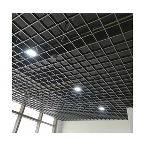 Pannello per Controsoffitto in Alluminio Ignifugo per Ristoranti, Rivestito in Film, Griglia Metallica Perforata Raul/Nera, Moderno Controsoffitto a Celle Aperte - Product Image 1