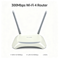 Routeur sans fil TL-WR842N N300 2,4 GHz 300 Mbps, 2 antennes, 1 port WAN, 4 ports LAN, routeur Ethernet rapide 100 Mbps avec fonction WDS Bridge pour la maison et le SOHO