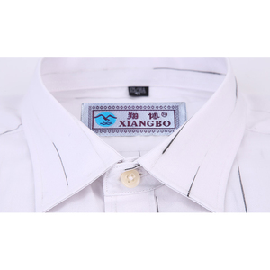 Fabricación de moda de los hombres 100% algodón <span class=keywords><strong>rayas</strong></span> blanco y negro <span class=keywords><strong>camisa</strong></span> de manga larga casual - Product Image 3