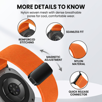 Bracelet de montre en nylon élastique cousu avec boucle magnétique 40 mm 44 mm 46 mm pour Samsung Galaxy Watch Ultra, bracelet sport extensible personnalisé