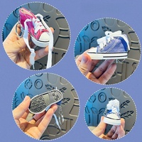 À la mode toile chaussures porte-clés toile baskets voiture porte-clés conseil chaussures porte-clés décontracté chaussures de course clés pendentifs breloques