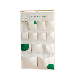 Sac de rangement mural en coton et lin, organisateur multi-poches pour chambre, salle de bain, cuisine, ou à accrocher derrière la porte - Product Image 2