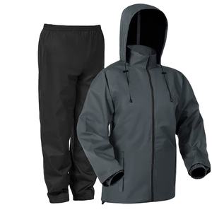 Сверхмощный плащ из ПВХ полиэстера из двух частей Водонепроницаемый Мужской плащ для работы на открытом воздухе плащ - Product Image 2