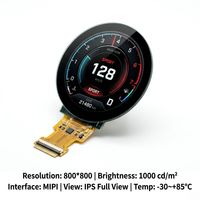 Pantalla LCD Circular de 3.4 Pulgadas, 800x800, Módulo TFT Integrado MIPI DSI IPS, Amplio Rango de Temperatura -30 a 85°C, 1000 Nits, Legible Bajo la Luz Solar, para Automoción