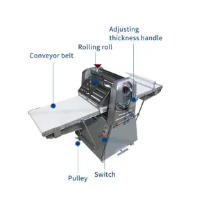 Ticari 380V 220V sıcak satış bağlantısız ekmek makinesi Pizza/ekmek/kek pasta hamur açma makinesi yufka açma makinesi