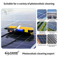 [Certifié CE] Brosse de nettoyage de panneaux solaires - Perche télescopique de 3,5 m, outil rotatif électrique portatif, poils en nylon pour modules photovoltaïques