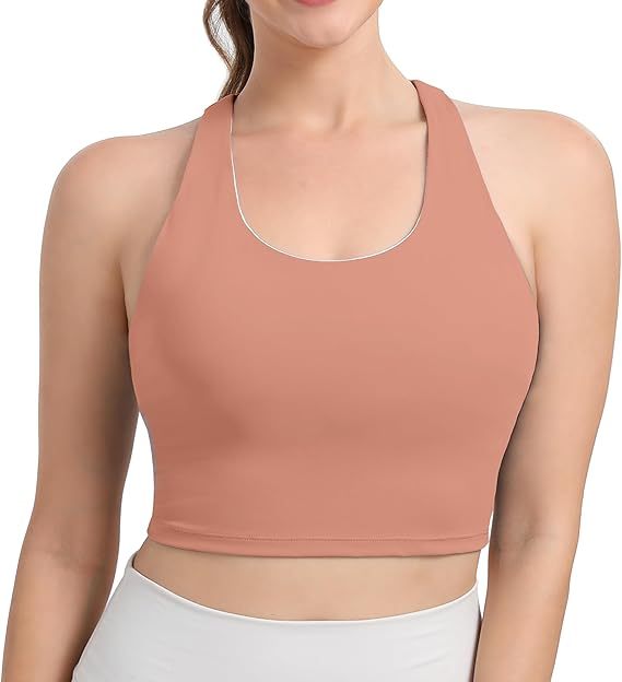 Sports Bra for Women Criss-Cross Back Padded Yoga Bras Medium Support Workout Tank Top with Removable Cups