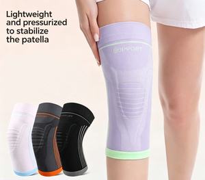 Genouillère de compression tricotée en 3D avec coussinet en silicone, soutien rotulien antidérapant, attelle orthopédique pour le sport, course à pied et basketball - Product Image 6