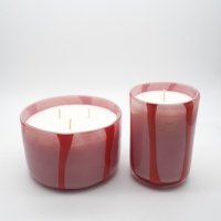 Bougie artisanale en verre rouge, contenants en verre recyclables, bougie personnalisée pour la décoration de fête et de la maison, autres festivals