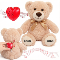 Ours en peluche personnalisable et enregistrable, super doux, qui répète les paroles, en tissu, chantant