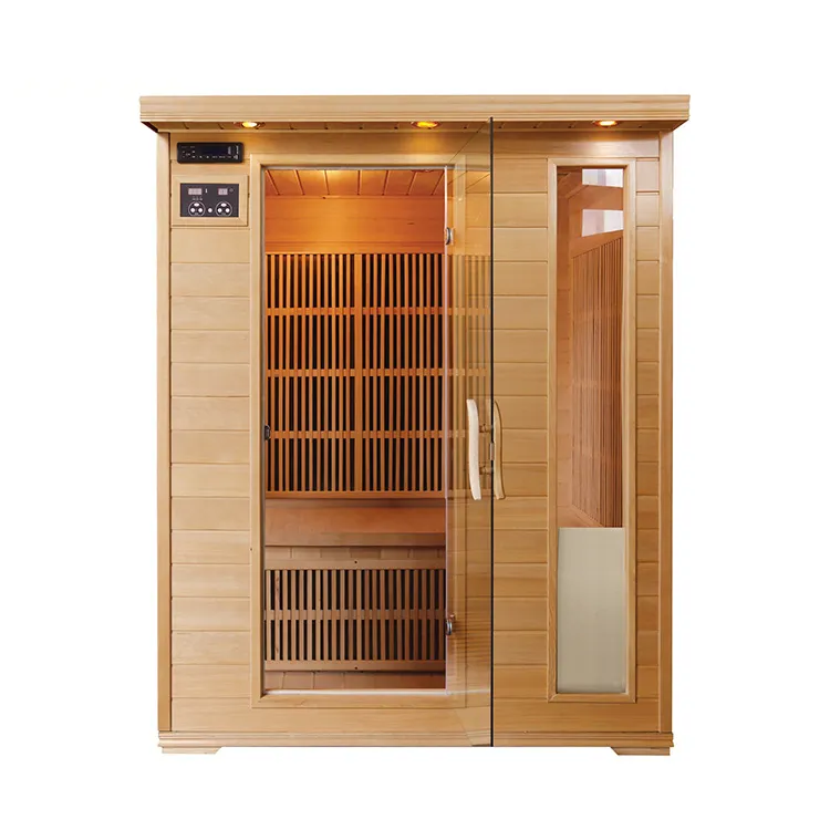 Far Infrared Custom Steam Kombinierte Sauna Bad Holz Zimmer Glastür für dicke Menschen