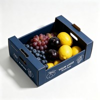 Boîte en carton ondulé écologique et biodégradable avec aérations, emballage durable pour fruits biologiques et légumes frais de la ferme