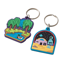 Porte-clés en PVC durable de forme personnalisée, imprimé par transfert thermique, pour clés de voiture d'adulte, cadeau de fête avec carte de présentation