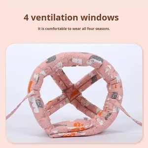 Gorro Protector Anticaídas y Anticolisión de Bambú para Bebé, Seguro, Transpirable, Lavable, para Todas las Estaciones - Product Image 3