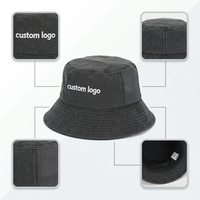 Chapeau Bob Unisexe en Coton Gris Mélange, Nouveau Chapeau de Pêcheur d'Été pour les Loisirs et les Voyages avec Logo Brodé Personnalisé