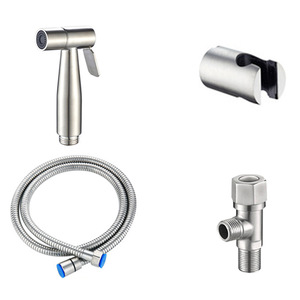 Pistolet de pulvérisation pour toilettes en acier inoxydable, cylindrique, portable, pour le nettoyage de la salle de bain, pommeau de douche YQ180009Q, prévention de la corrosion - Product Image 4