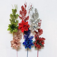 Ornements de Noël transfrontaliers, bouquets de décorations de fête, décorations pour la maison pour une ambiance festive, fleurs artificielles