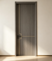 Porte intérieure moderne en composite WPC PVC imperméable, porte en polymère imitation bois pour chambre, appartement, hôtel, usage résidentiel