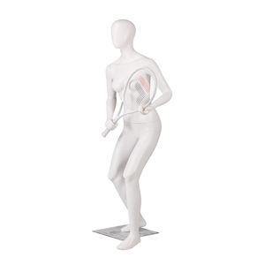 Белый Стекловолоконный полный корпус Безликий женский манекен для настольного тенниса - Product Image 3