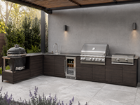 Cuisine barbecue extérieure  et station de grill pour villas Four électrique encastré sur mesure et gril en acier inoxydable