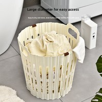 Panier à linge pliable en plastique D5786 avec poignées, gain de place, panier à linge pliable pour chambre à coucher, salle de bain, dortoir