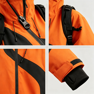 Combinaison de ski imperméable 20K pour homme et femme, grande taille, bicolore, deux pièces, avec logo personnalisé, vente en gros OEM, pour le <span class=keywords><strong>snowboard</strong></span> et les sports de neige - Product Image 3