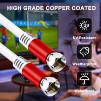 Cable Coaxial RG6 de 3FT/6FT con Conector Tipo F, Revestimiento de PVC, para HDTV, Internet de Alta Velocidad, TV Digital y Satélite