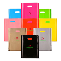 Sacs de shopping en plastique en gros avec poignée, impression personnalisée, sacs d'emballage en plastique recyclé pour vêtements