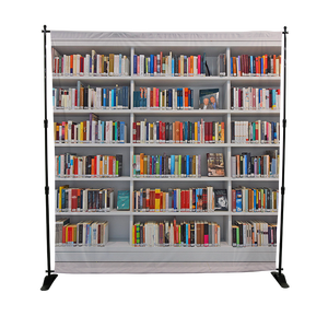 قابل للتعديل 10 × 8 بوصة تلسكوبي عرض خلفية حامل ألومنيوم معرض تجاري أكشاك صور خطوة إعلانية تكرار خلفية العرض - Product Image 5