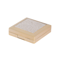 A073 Offre Spéciale – Étui de Poudre Luxe Doré Scintillant avec Diamants pour Maquillage Couleur Nude – Prix Exceptionnel