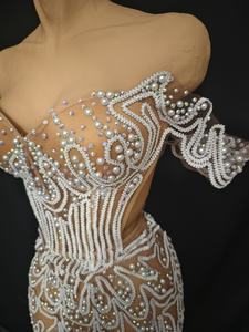 <span class=keywords><strong>Robe</strong></span> <span class=keywords><strong>de</strong></span> soirée <span class=keywords><strong>de</strong></span> ballet en soie/coton à paillettes blanches <span class=keywords><strong>pour</strong></span> adultes Lurong, style célébrité, festival, soirée, bal, podium - Product Image 5