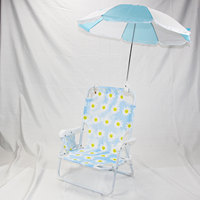 Chaise de camping avec accoudoirs, auvent en tissu Oxford, structure métallique, design moderne, chaise de plage pour enfant, mobilier d'extérieur pliable