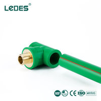 Raccords de tuyauterie PPR certifiés NSF Ledes, raccord en T mâle PPR