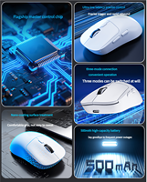 Ratón inalámbrico personalizado recargable con tres modos, óptico, para diestros, con botones laterales.