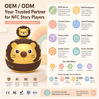 Machine à histoires interactive NFC éducative pour enfants, lecteur MP3 sans écran, audio, forme animale, fonctionne sur piles, inclut NFC