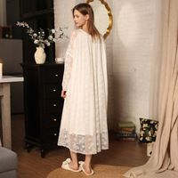 Robe de nuit longue en dentelle pour femme, coupe ample, en modal, douce et respirante, idéale pour la maison et l'heure du coucher
