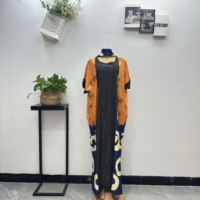 Nouvelle Robe BouBou Ethnique Ample et Respirante avec Diamants Thermocollés, Imprimé Africain Estival, Grande Taille pour Femme 2026