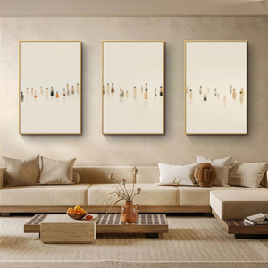 Les gens sur la <span class=keywords><strong>plage</strong></span> impression numérique 3 pièces ensemble minimaliste <span class=keywords><strong>Beige</strong></span> mur Art triptyque neutre décor à la maison salon affiche - Product Image 5