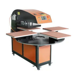 CY 4 Station Carousel Air Cylinder Automatic Soccer Player Jersey Digital Printing Heat Press Machine for vinyl transfer