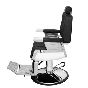 Silla de peluquería de cuero reclinable SW Belmont con función de masaje Silla de peluquero de cuero sintético para salón o uso doméstico - Product Image 1