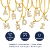 Meilleure Vente 2026 Collier Personnalisé avec Initiale en Acier Inoxydable Plaqué Or 18K, Perle et Zircon Sertis, Bijoux Plaqué Or