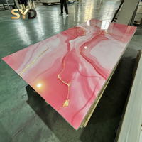 Panneau en PVC UV imitation marbre 2800x1220mm, imperméable, ignifuge, moderne, facile à nettoyer, plaque de marbre