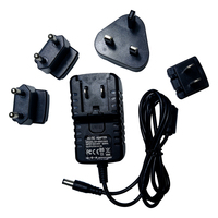 Adaptateur secteur 12V 2A 24W, alimentation à découpage AC/DC universelle avec prise murale interchangeable pour caméra CCTV, DVR, NVR