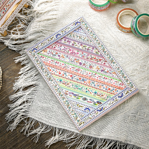 Ruban Washi Brodé pour le Commerce International, 5m, 10 Rouleaux, Motifs Floraux et Animaux Vintage, Autocollants Décoratifs pour Artisanat - Product Image 2