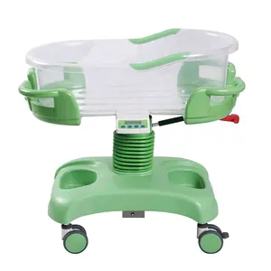 High Quality Manual Weigh Adjustable Medical New Born Infants Crib Hospital Baby Bassinet bed